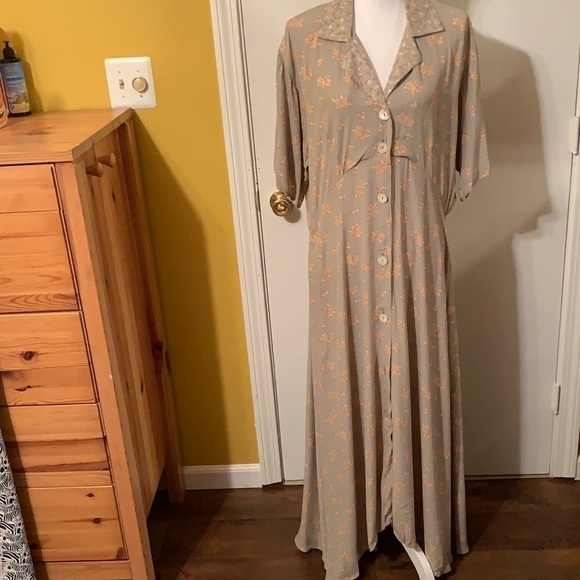 Dress To Kill Vintage Floral Maxi Cottagecore Button Down Dress by Jane Mohr - Picture 1 of 13